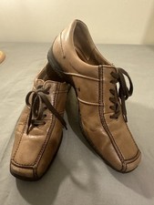Ladies Gabor Tan Leather Lace Up Shoes Size 4 1/2, Good condition