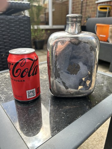 Antique silver plate - silver, flask