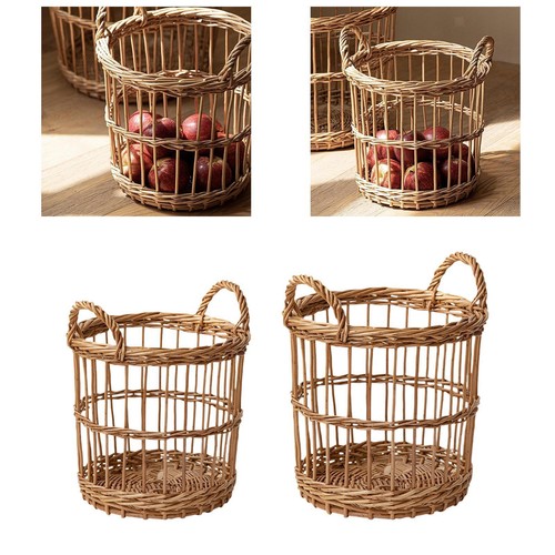 Wicker storage basket - wicker,