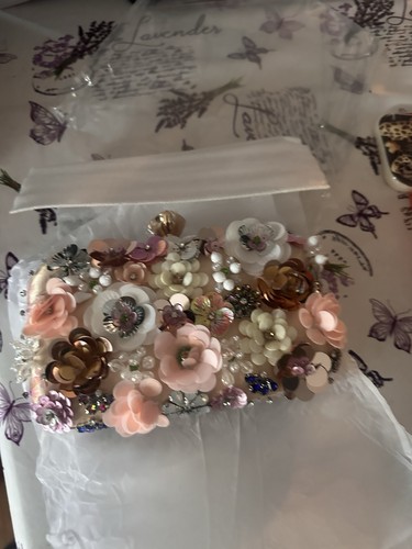 Ladies floral clutch bag - floral, 3d