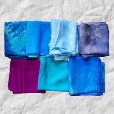 Dyed Habotai Silk Remnants - Assorted Colours -  Large Pieces 85 x 75cm
