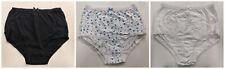 Ladies Pack Of 3 Black White 100% Cotton Briefs UK Size 10-24
