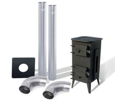 BLACK STOVE LOG BURNER + SET