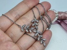 Genuine Pandora Silver Shimmering Leaves Necklace  S925 ALE  ? 45cm