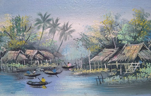 Small framed original thai oil - original,