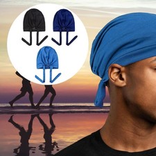 Men's Turban Hat Hair Cover Tie Back Versatile Muslim Hijab Cap for Outdoor