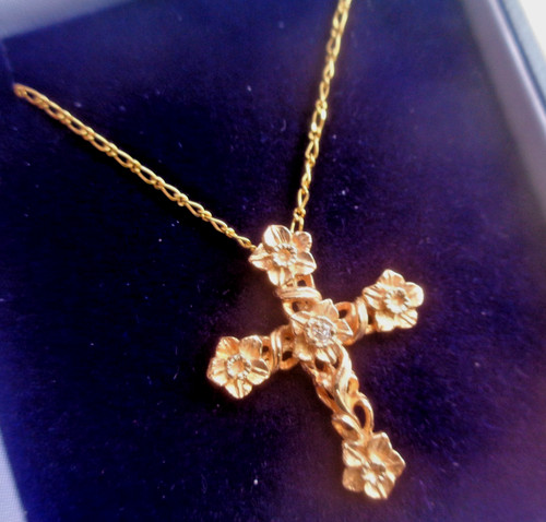 Welsh 14ct gold pendant - welsh, cross