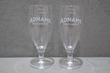 2x Adnams Southwold Half Pint 10oz Nucleated Pedestal Goblet Glass Brand New M25