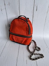 Zara Mini Orange Hairy Backpack / Bag
