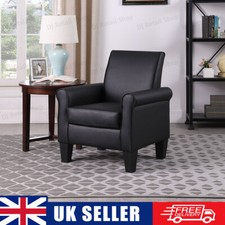 Faux Leather Accent Chair Arm