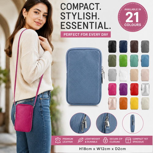 Real leather phone crossbody - real,