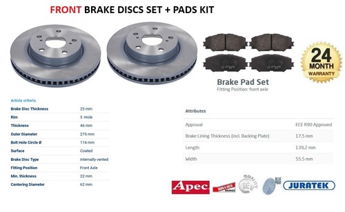 Front brake discs pads - front,