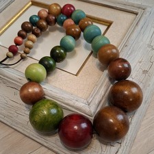 Vintage boho chunky wooden - vintage,