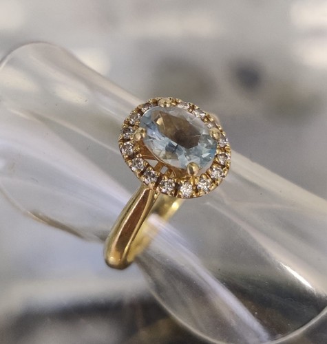 18ct gold aquamarine diamond - 18ct,