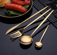 30 piece gold cutlery set