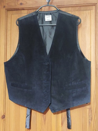 Vintage black genuine - , suede