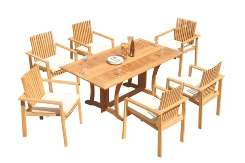 7pc grade teak dining set - grade-a,