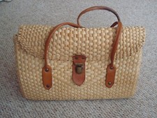 Vintage Large Raffia Handbag