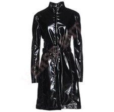 PVC Women Leather Trench Vinyl