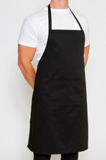 BLACK CHEF APRON-Professional Polyester Kitchen Cooking Butcher Catering Unisex