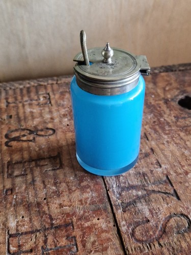 Antique mustard pot with - with, a