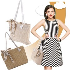 Women Straw Tote Shoulder Bag