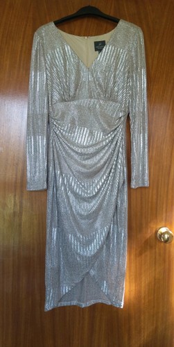 Adrainna papell metallic knit - metallic,