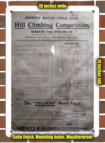 Metal sign 1908 - -, hill