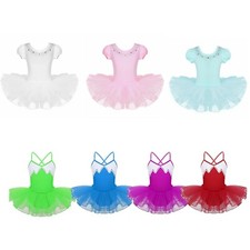 Kids Girls Ballet Dance Wear Child Leotard Tutu Dress Gym Mesh Skirt Costumes 