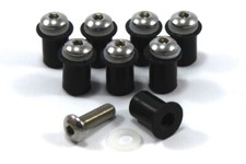 Motorcycle Wind Screen Windshield Fairing Bolts m5 Soft Rubber Well Nuts x 8 Kit