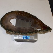 Agate Slice Crystal Extra Large Polished Geode Slice 534g. 32.5cm X 16cm X 0.8cm