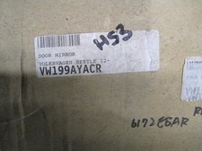 VW Beetle 2012-> Electric Door Wing Mirror Primed Cover Drivers Side Right Hand