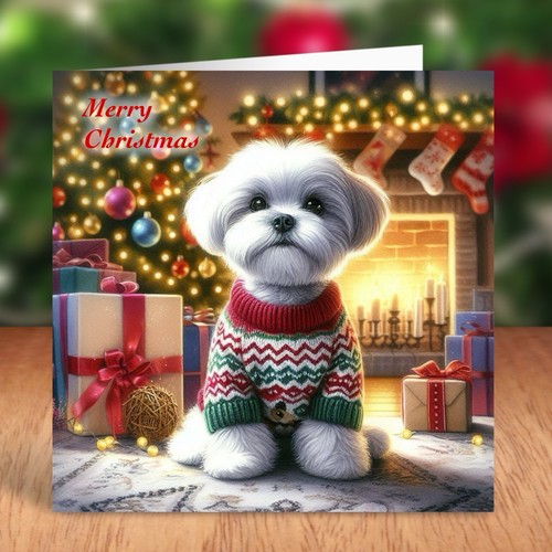 Maltese dog christmas - maltese,