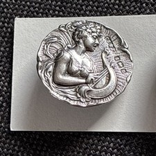 Hallmarked Silver Buttons - Art Nouveau Design - Pair