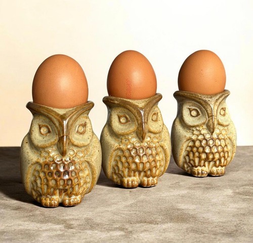 Ceramic owl egg - cup, set