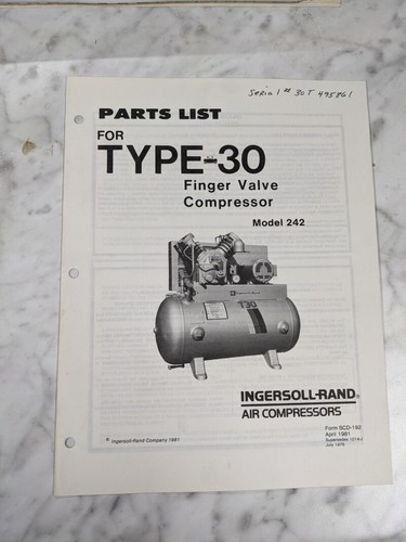 Ingersoll rand type 242 air - ingersoll,