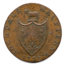 1792 ROCHDALE LANCASHIRE HALFPENNY COPPER CONDER TOKEN DH143-147 T57