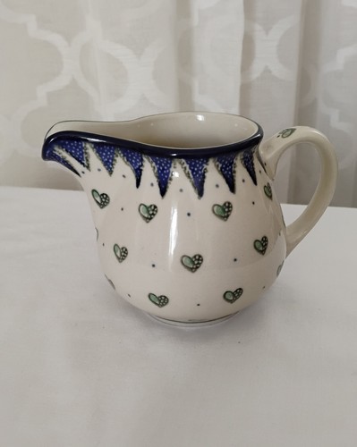 Boleslawiec jug blue - blue, green