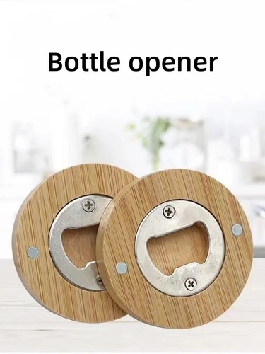 Magnetic wooden bottle opener - wooden,