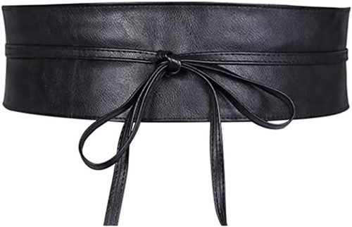 Women leather obi belt - leather,