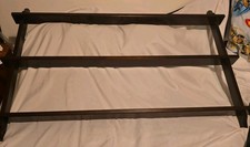 Wooden Decorative Plate Wall Display Rack Shelf Dark Brown 12 plates 3 Tiers