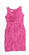 Kaliko Womens Pink Polyester Pencil Dress Size 10 V-Neck Zip