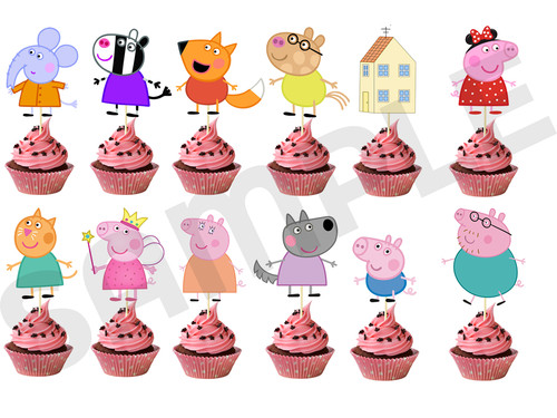 Peppa pig cake - x, picks