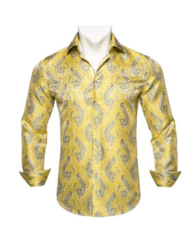Mens paisley shirts silk long - mens,