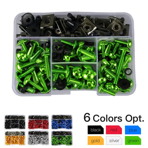 Green fairing bolts - green, for