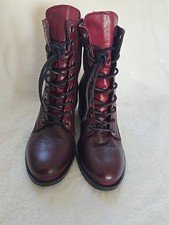 MODA IN PELLE Bezzie Burgundy Leather Block Heel Ankle Boot Size uk 6/39 Rrp£139