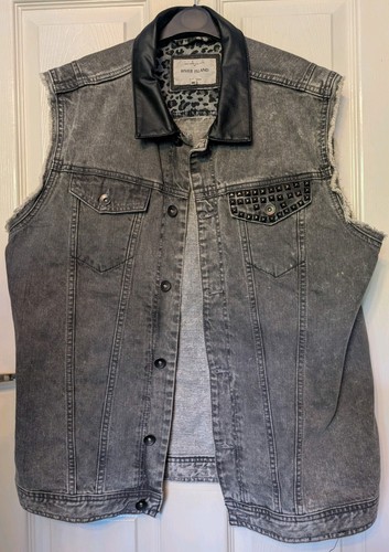 River island denim vest with - river,