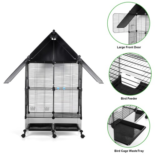 Bird cage with rolling stand - with,