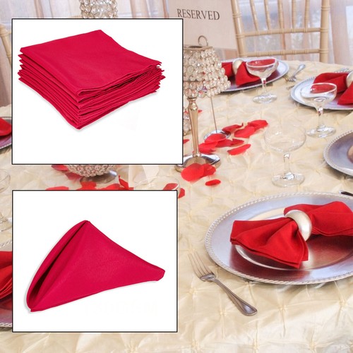 Red polyester napkins - red, 50cm