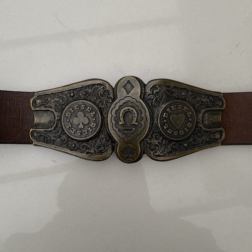 Diesel leather belt brown - leather,